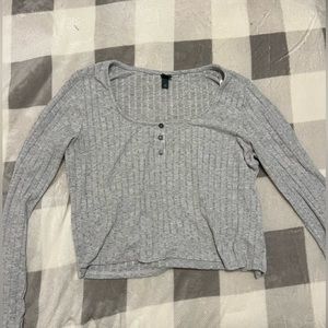 Gray cropped long sleeve